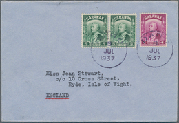 06972 Malaiische Staaten - Sarawak: 1937, 2 X 2 C Green And 4 C Bright Purple, Mixed Franking On Cover Wit - Other & Unclassified