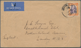06976 Malaiische Staaten - Sarawak: 1937, 25 C Violet And Orange, Single Franking On Airmail Cover With Cd - Andere & Zonder Classificatie