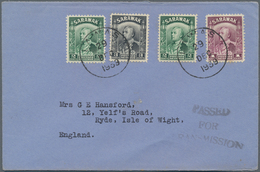 06985 Malaiische Staaten - Sarawak: 1939, 1 C Purple, 2 X 2 C Green And 3 C Black, Mixed Franking On Cover - Other & Unclassified