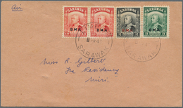 07003 Malaiische Staaten - Sarawak: 1946, Letter Bearing 2c, 3c And Pair 10c BMA Datestamped LIMBANG, SARA - Other & Unclassified