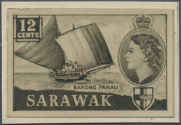 07013 Malaiische Staaten - Sarawak: 1955 (ca.), QEII Definitive Issue 12c. 'Barong Panau (sailing Prau)' B - Other & Unclassified