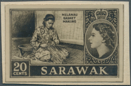 07015 Malaiische Staaten - Sarawak: 1955 (ca.), QEII Definitive Issue 20c. 'Melanau Basket-making' Black/w - Other & Unclassified