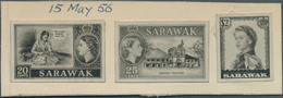 07016 Malaiische Staaten - Sarawak: 1955 (ca.), QEII Definitive Issue $2 'Queen Elizabeth II', 20c. 'Melan - Other & Unclassified