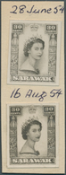 07018 Malaiische Staaten - Sarawak: 1955 (ca.), QEII Definitive Issue 30c. 'Queen Elizabeth II' Two Slight - Andere & Zonder Classificatie