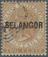 07027 Malaiische Staaten - Selangor: 1883, Straits Settlements QV 2c. Brown With Wmk. Crown CA With Black - Selangor
