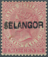 07033 Malaiische Staaten - Selangor: 1883-85 QV 2c. Rose Optd. "SELANGOR" Type 21 (narrow "L"), Variety "O - Selangor