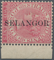 07035 Malaiische Staaten - Selangor: 1889, Straits Settlements QV 2c. Pale Rose From Right Margin With Ver - Selangor