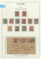 07045 Malaiische Staaten - Selangor: 1895, KLANG: Tiger Stamps 1c. To 5c. Set Of Four + 3c. On 2c. Rose Us - Selangor