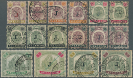 07048 Malaiische Staaten - Selangor: 1895/1899 (ca.), Nice Group With 16 Stamps Incl. Dupliaction 5c. To $ - Selangor