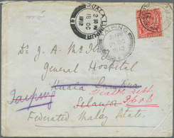 07076 Malaiische Staaten - Selangor: 1912, TRAVELLING POST OFFICE: Incoming Cover From The Isle Of Wight/E - Selangor