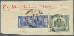 07113 Malaiische Staaten - Selangor: 1925 'Elephants' $5 Green & Blue Plus 12c. Ultramarine Pair Tied By " - Selangor