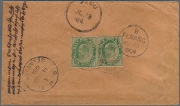07116 Malaiische Staaten - Selangor: 1925, TRAVELLING POST OFFICE: Two Incoming Covers From India Or Engla - Selangor