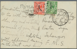 07117 Malaiische Staaten - Selangor: 1925, TRAVELLING POST OFFICE: Incoming Picture Postcard From Devon/En - Selangor