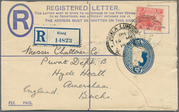 07145 Malaiische Staaten - Selangor: 1931 (14.5.), Federated Malay States Registered Letter 15c. Blue 'Tig - Selangor