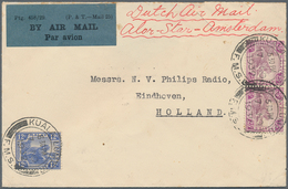 07154 Malaiische Staaten - Selangor: 1932 (17.11.), FMS Tiger Stamps 12c. Ultramarine + Horiz. Pair 25c. P - Selangor