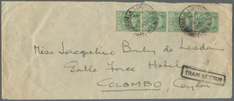 07156 Malaiische Staaten - Selangor: 1932 (29.11.), TRAIN LETTER: Straits Settlements KGV 2c. Green Vert. - Selangor