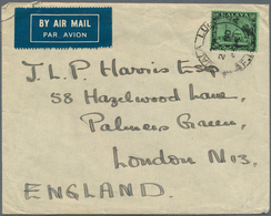 07157 Malaiische Staaten - Selangor: 1932/1941, Small Lot Of Two Airmails With 50c Mosque, One To Bangkok, - Selangor