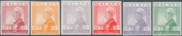 07183 Malaiische Staaten - Selangor: 1934 (ca.), Six Different Imperforate Survey Department ESSAYS On Whi - Selangor
