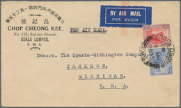 07198 Malaiische Staaten - Selangor: 1935 (8.3.), Advert. Cover (Chop Cheong Kee) Bearing FMS Tiger 35c. P - Selangor