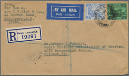 07199 Malaiische Staaten - Selangor: 1935 (29.11.), Registered Airmail Cover Bearing FMS Tiger 50c. Black - Selangor