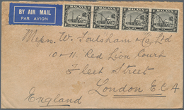 07211 Malaiische Staaten - Selangor: 1936/1939, Two Airmail Covers Bearing Mosque Definitives Incl. 50c. B - Selangor