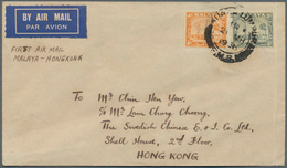 07216 Malaiische Staaten - Selangor: 1936, 4c. Orange And 8c. Grey On First Flight Airmail Cover "FIRST AI - Selangor