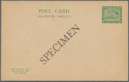 07226 Malaiische Staaten - Selangor: 1936, 2 C Green Postal Stationery Card Together With 2 C/2 C Green Po - Selangor