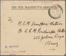 07230 Malaiische Staaten - Selangor: 1936 (21.2.), Stampless Cover Headed 'On His Majesty's Service' Corre - Selangor