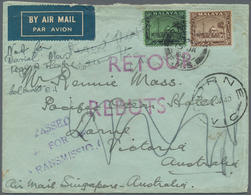 07287 Malaiische Staaten - Selangor: 1940 (15.1.), Airmail Cover Bearing Mosque 50c. Black/emerald And 5c. - Selangor
