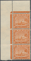 07305 Malaiische Staaten - Selangor: 1941, Mosque At Palace (Klang) 2c. Orange Perf. 14 Vertical Strip Of - Selangor