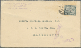 07315 Malaiische Staaten - Selangor: 1941, Two Covers Each Bearing Single Mosque 8c. Grey Used From BATU R - Selangor