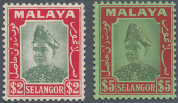 07320 Malaiische Staaten - Selangor: 1941, Sultan Hisamud-din Alam Shah $1 Black/red On Blue, $2 Green/sca - Selangor