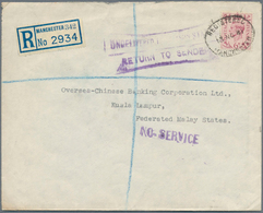 07325 Malaiische Staaten - Selangor: 1941, MAIL SERVICE SUSPENDED, Great Britain 6 D Purple KGVI, Single F - Selangor