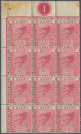 07410 Malaiische Staaten - Sungei Ujong: 1891, Tiger 2c. Rose Block Of 12 From Upper Left Corner With Plat - Sonstige & Ohne Zuordnung