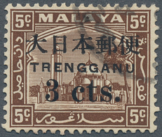 07464 Malaiische Staaten - Trengganu: Thai Occupation, 1944, Selangor Dainippon In Kanji 3 Cts./5 Cts., Us - Trengganu