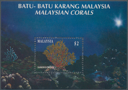 07516 Malaysia: 1992, Corals Miniature Sheet With Strong OFFSET Of All Colours On Gum, Unusual And Scarce - Malaysia (1964-...)
