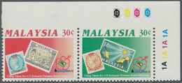 07517 Malaysia: 1992, 125 Years Of Malayan Stamps 30c. Se-tenant Pair From Upper Right Corner IMPERFORATE - Malaysia (1964-...)