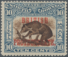 07534 Nordborneo: 1902, Pictorial Definitive 10c. 'Sun Bear' Brown And Slate-blue With Red Opt. 'BRITISH P - Borneo Del Nord (...-1963)