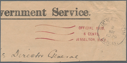 07550 Nordborneo: 1929 (2.5.), Large Piece Of Official '(On Go)vernment Service' Cover With Jesselton B.N. - Borneo Del Nord (...-1963)