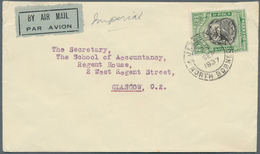 07561 Nordborneo: 1937, "Jesselton 28. Sep." Correct Air Mail Postage Of 25 Cents Per 1/2 Oz. (1.May 1936 - Borneo Del Nord (...-1963)