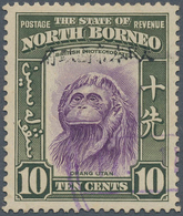 07570 Nordborneo: Japanese Occupation,  1942, 10 C. With Black Overprint, Used (SG Cat.  £400.-). - North Borneo (...-1963)