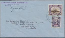 07578 Nordborneo: 1946 (11.12.), Mt. Kinabalu 50c. With BMA Opt. In Combination With Sarawak Sir Charles V - Borneo Del Nord (...-1963)