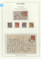 07623 Singapur: 1921, RAFFLES HOTEL: Straits Settlements KGV 4c. Scarlet Single Use On Picture Postcard Wi - Singapour (...-1959)