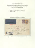 07639 Singapur: 1930, Cover With Label "BY AIR MAIL" Franked With 4c. And 35c. Sent To Batavia. 24c. Regul - Singapur (...-1959)