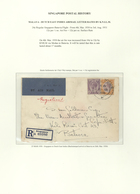 07639 Singapur: 1930, Cover With Label "BY AIR MAIL" Franked With 4c. And 35c. Sent To Batavia. 24c. Regul - Singapore (...-1959)