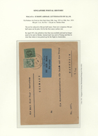 07651 Singapur: 1931, Cover With Label "BY AIR MAIL" And 50 C. + 2c., Flown To Germany/Mannheim, 52c. Redu - Singapur (...-1959)