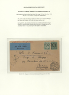 07652 Singapur: 1931, Cover With Label "BY AIR MAIL" And 50 C. + 2c., Flown To Bern/Switzerland With Recei - Singapur (...-1959)