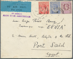 07655 Singapur: 1932 (14.7.), Airmail Cover Franked With Straits Settlements KGV 25c. Purple/mauve, 12c. B - Singapur (...-1959)