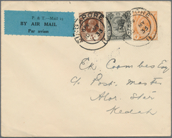 07660 Singapur: 1933 (10.5.), Malaya Internal Airmail Cover Bearing Straits Settlements KGV 5c. Brown, 4c. - Singapore (...-1959)