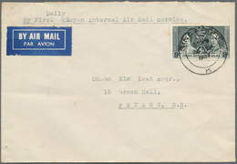 07677 Singapur: 1937 (24.9.), Straits Settlements Coronation 8c. Grey-black Single Use On Airmail Cover En - Singapur (...-1959)
